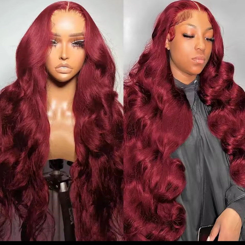 Burgundy Hair Extensions with Baby Hair - Picture 4 of 6